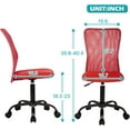 thumbnail image 2 of NiamVelo Executive Office Chair Armless Computer Chairs Adjustable Desk Chair with Lumbar Support for Adults, Red, 2 of 7
