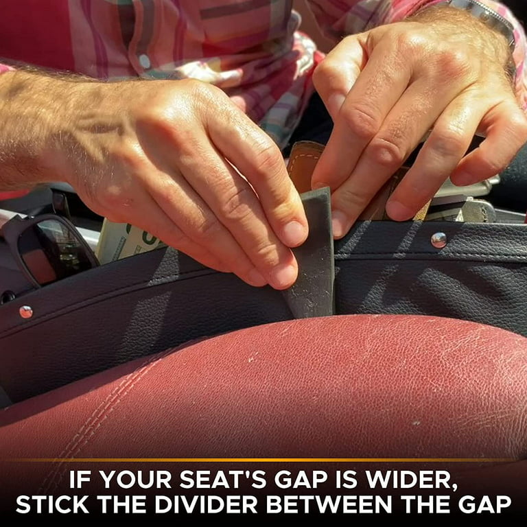 EcoNour Car Seat Gap Filler (2 Pack)  Multifunctional Premium PU Leather  Front Car Seat Side Pocket Organizer for Mobiles, Keys & Wallets 