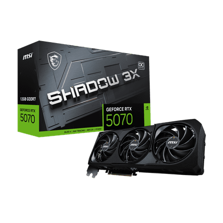 MSI GeForce RTX 5070 12G SHADOW 3X OC Graphics Card, 12GB GDDR7, DPx3, HDMIx1, DLSS 4