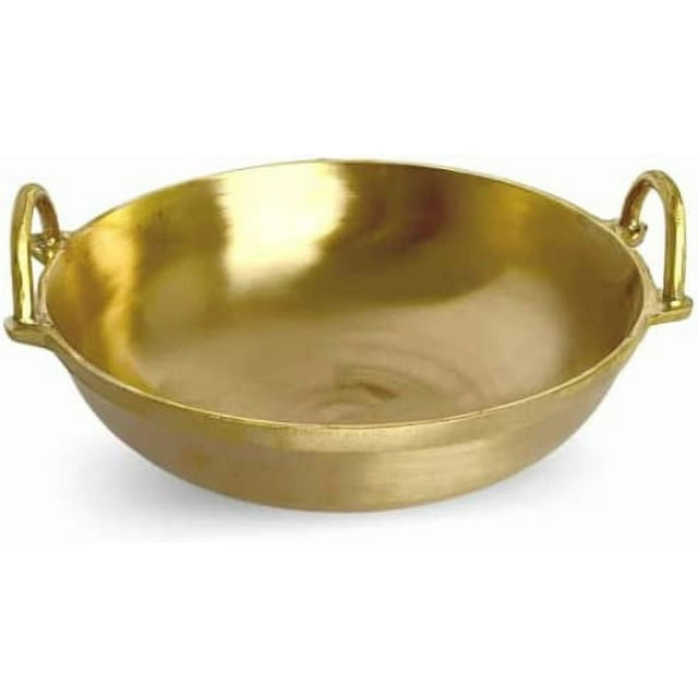 Heavy Duty Bronze Wok Indian Cooking Pot (Approx. 8 Inches), Serveware/Kitchenware/Tableware/Cookware, Pack of 1