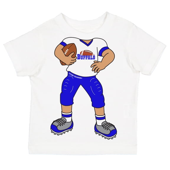 Future Tailgater Heads Up! Football Player Infant Toddler Youth T-Shirt for Buffalo Fans - Blue