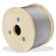 thumbnail image 1 of Cable de acero inoxidable grueso de 1/4, cuerda de alambre de 300 pies, 7 x 19 hebras, cable para aviones, tirolesa de resistencia a la rotura de 6400 libras para aplicaciones de servicio pesado, bara, 1 of 5