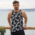 thumbnail image 6 of KLL Flower Print Men's Muscle Gym Workout Stringer Tank Tops Bodybuilding Fitness T-Shirts Tank Tops Men-3X-Large, 6 of 7