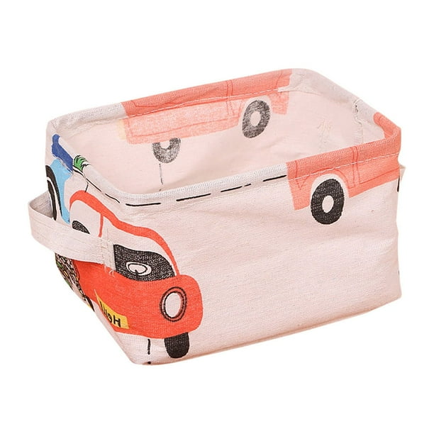 Fiudx Cesta de Almacenamiento de Lino y Algodón, Organizador Portátil, Revestimiento Impermeable, Diseño de Asa, Uso En Oficina y Hogar, Almacenamiento Multifuncional para Papelería, Manualidades y J