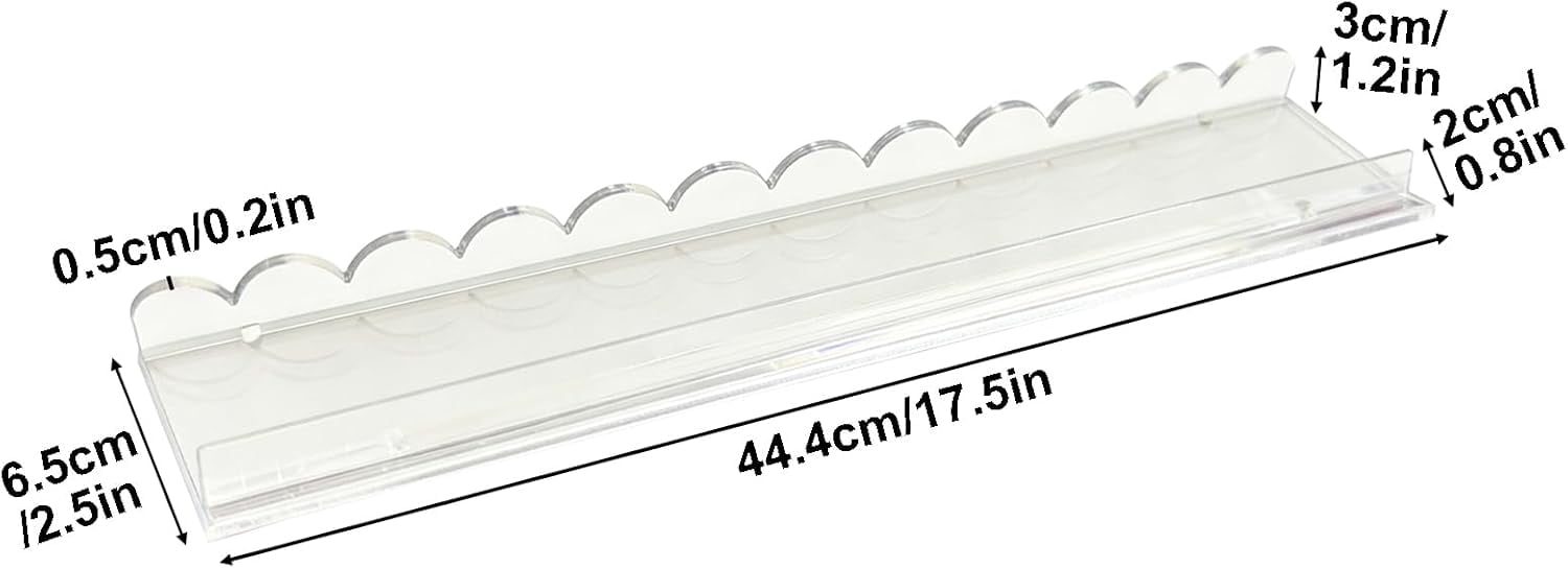 Magnetic Scalloped Mahjong Racks with Pushers, Clear Acrylic Tile Organizers, Fits Standard and Large Tiles