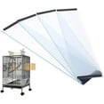 thumbnail image 1 of 4Pcs Transparent PVC Bird Cage Baffle,Bird Cage Seed Catcher,Parakeet Cage Accessories, Birdcage Cover Seed Guard for Parrot Parakeet Macaw Cages Large Large, 1 of 5