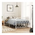 thumbnail image 3 of Metal Bed Frame White Full Size with Footboard, 39.4x78.7in Steel Platform Bed, 3 of 8