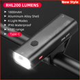 thumbnail image 1 of Luz de bicicleta ROCKBROS a prueba de lluvia tipo C carga LED 2000mAh MTB lámpara frontal faro aluminio ultraligero linterna luz de bicicleta Tan Jianjun unisex, 1 of 2