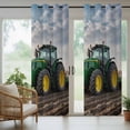 thumbnail image 4 of Farm Tractor Outdoor Curtains for Patio Waterproof,Windproof Privacy Curtains with Weighted Bottom,Green Truck Country Rustic Field Harvester Outside Drapes for Picnic Garage Yard 54"x84" 2 Panel, 4 of 8