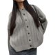 thumbnail image 2 of Cárdigan Abierto para Mujer, con Botones, Larga, Cuello Redondo, Estilo Casual y Holgado, Ideal para Otoño. Gris L, 2 of 9