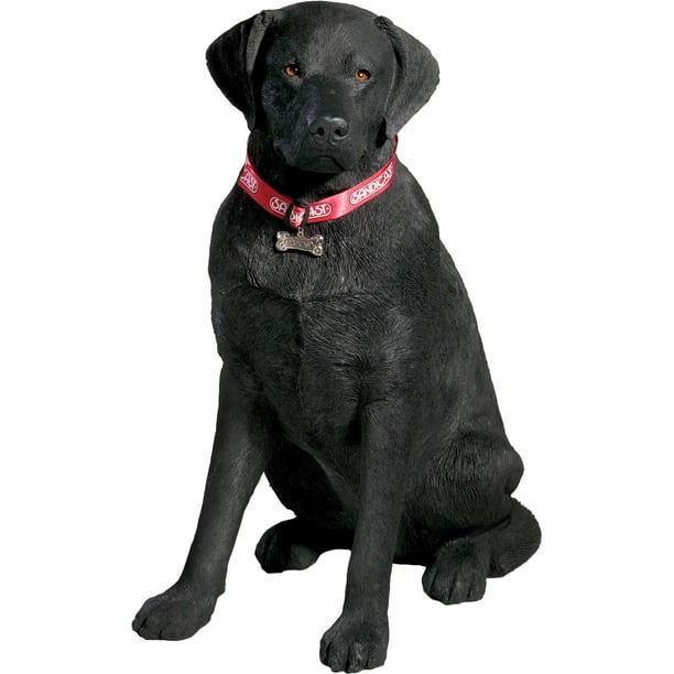 Sandicast "Life Size Large" Sitting Black Labrador Retriever Dog