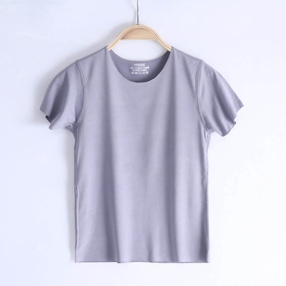 ITSAME Girls Short Sleeve T-Shirts Loose Fit Quick-Dry Crewneck Tees Summer Basic Active Tops Gray Size 11