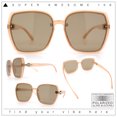 thumbnail image 2 of Womens Luxe Rhinestone Jewel Hinge Oversized Rimless Butterfly Sunglasses Peach - Brown, 2 of 8