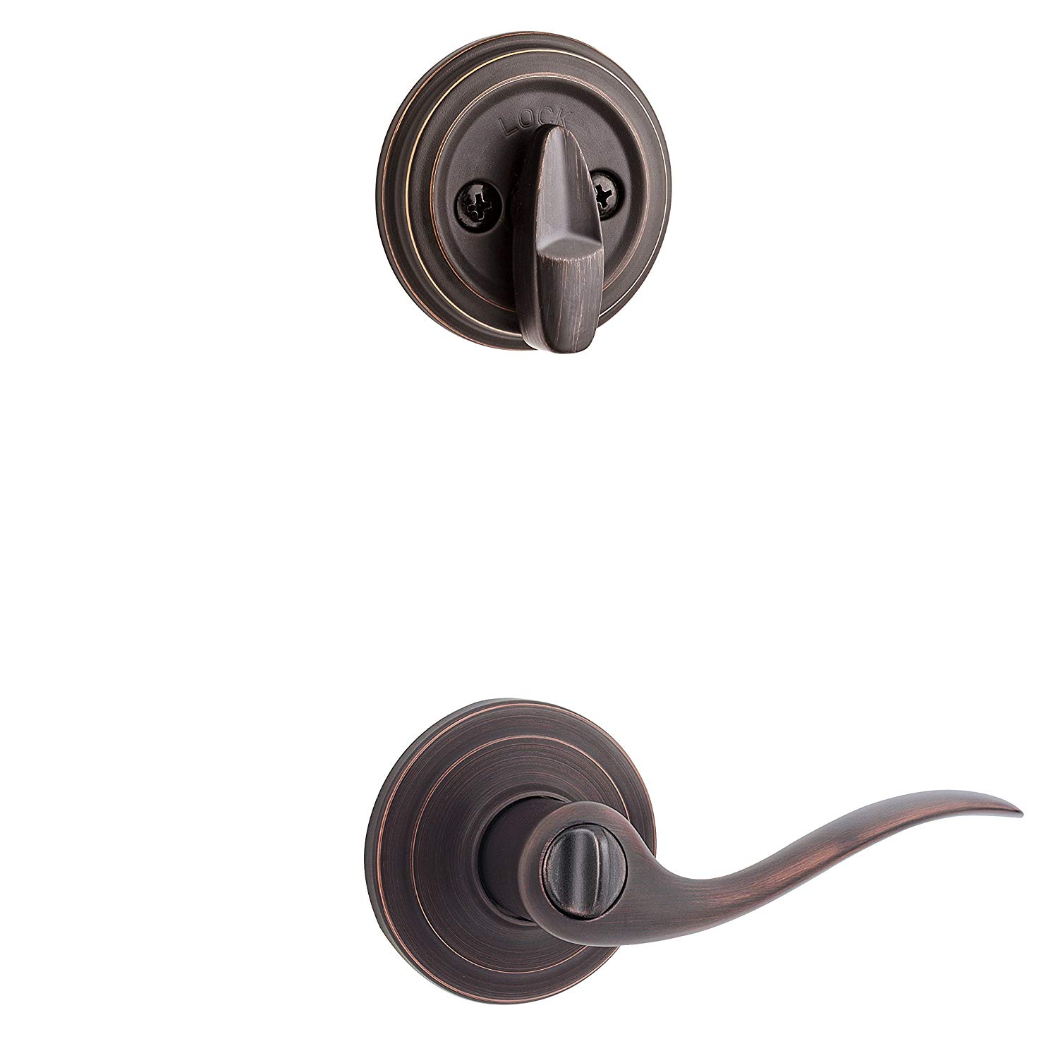 Kwikset 991 Tustin Keyed Door Lever and Sgl Cyl Deadbolt Combo Pack in VB 