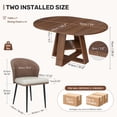 thumbnail image 3 of Hawsaiy Extendable Round to Oval Dining Table Set for 4, Space-Saving Wooden Table with Hidden Storage, Expandable Dining Table with Faux Leather Chairs(Walnut Table+4 Brown Chairs), 3 of 12