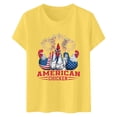 thumbnail image 3 of Tshirts Shirts for Women Independence Day Printed Short Sleeve Crew Neck Refreshing Breathable Resistant Daily Yellow T-Shirts Sizes XL, 3 of 3
