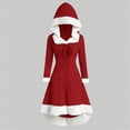 thumbnail image 4 of LYXSSBYX Plus Size Halloween Costumes for Women Christmas Fashion Women's Casual Long Sleeve Solid Ladies Retro Plush Splicing Cloak Dress, 4 of 6