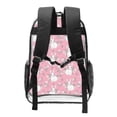 thumbnail image 2 of Susaid Rabbit And Flower Print Clear Backpack See Through Transparent Plastic Clear Bookbags for School, College, Stadium,Work, 2 of 7