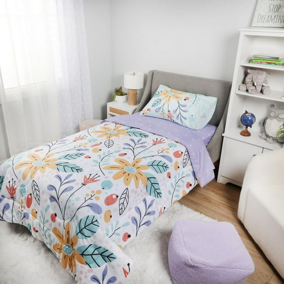 Parure de lit de 4 pièces pour lits jumeaux, Floral