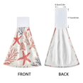 thumbnail image 3 of Yayeee Kitchen Hanging Hand Towels Set of 2 with Loop Bathroom Absorbent Tie Towel, Starfish Seashell, 3 of 7