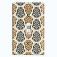 thumbnail image 1 of Metal Light Switch Plate Outlet Cover (Victorian Damask Flower Symbo Pattern - Single Toggle), 1 of 2