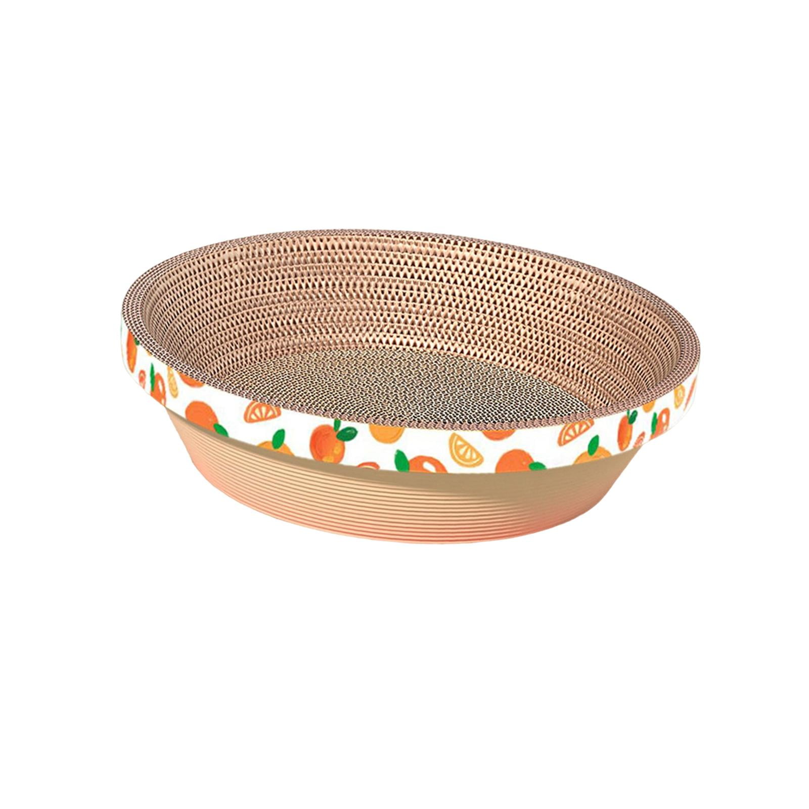 Bvdfgk Scratch Pads Bowl Pet Cushion Mat Lounge Bed Cats Scratcher Cardboard Scratching Orange 50x50x11cm