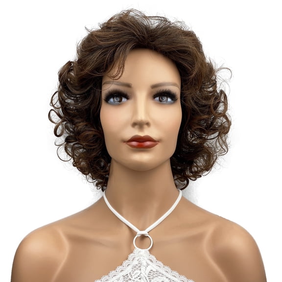 Fiykzur 10" Short Soft Super Curly Synthetic Wigs for Women Hair Wigs 2T30