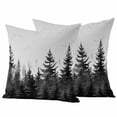 thumbnail image 2 of Pack of 2 Outdoor Pillow Covers,Waterproof Black Mist Forest Throw Pillow Covers,Retro Country Watercolor Tree Scenery Decorative Pillowcases Cushion Covers Couch Pillow Sham Protector 26x26 Inch, 2 of 8