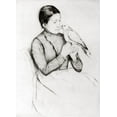 thumbnail image 2 of Cassatt, Mary 14x18 Gold Ornate Wood Framed with Double Matting Museum Art Print Titled - The Parrot 1889, 2 of 4