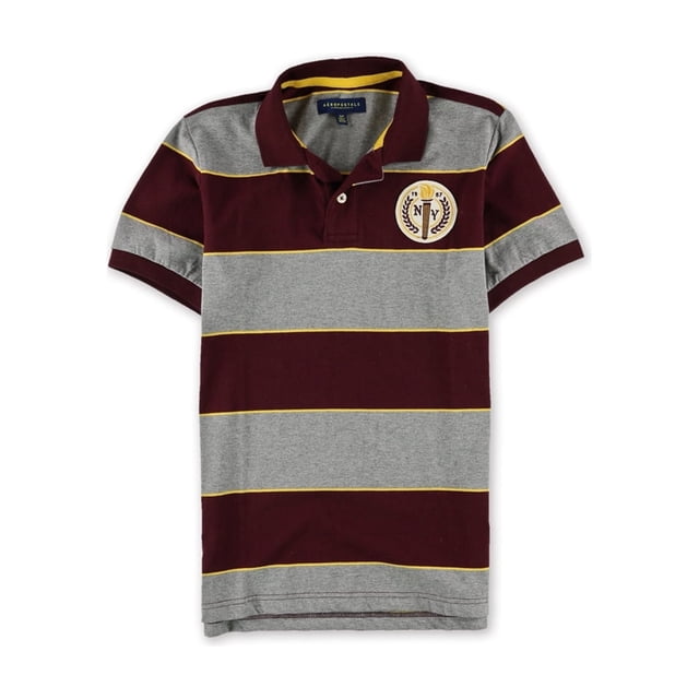 Polo Rugby Aeropostale NY Patch para hombre morado pequeño