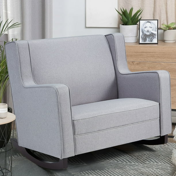 YODOLLA Nursery Rocking Chairs with Spacious Wingback, Double Wide