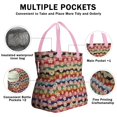 thumbnail image 3 of Pioneer Flower Drawstring Lunch Bag Women - Drawstring Lunch Bag Insulated for Work Office - Stain-Resistant Large Lunchbags for Women with Multi-Pockets, 3 of 6