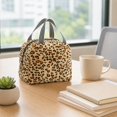 thumbnail image 4 of Insulated Lunch Bag for Women, Reusable Animal Print Cooler Tote with Zipper, Portable Thermal Lunch Box for Work, , Picnic, Great Valentines Day Gift for Her, 1Pack Leopard Print, 4 of 6