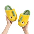 thumbnail image 4 of XIMIN Kids Baby Boys Girls Cute Dinosaur Cozy Plush Slippers Non Slip Cotton Knit Indoors House Bedroom Shoes Fall Winter Warm Furry Shoes, 4 of 9