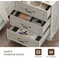 thumbnail image 4 of FANRAL 3 Drawer Farmhouse Nightstand,Wooden Bedside Table with Anti-Tip Safety,Storage End Table for Bedroom Living Room,Gray Night Stand, 4 of 6