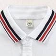 thumbnail image 5 of Qopobobo Baby Boy Polo Shirt Toddler Uniform Shirts Boys Performance Golf Grid Short Sleeve Stretch Collared Polo Shirt White,14-15 Years, 5 of 7