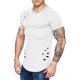thumbnail image 1 of Sonducket Camisetas de cuello de modal para hombre, camiseta de manga corta curvada ahuecada sólida informal Camisetas blanco SG, 1 of 6
