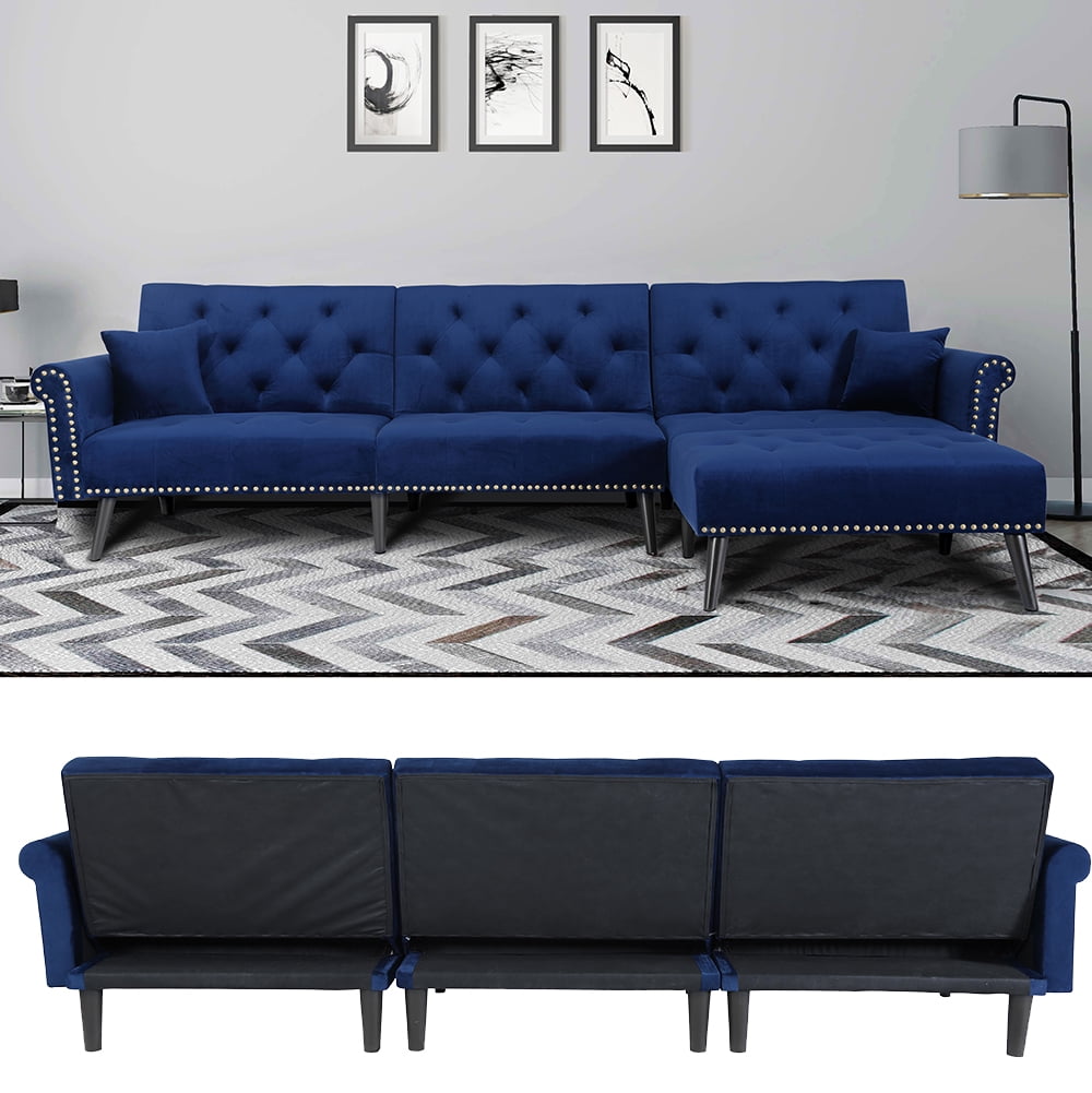 Lshaped Sofa Bed Set Atmospheric Elegant Home Sleeper Sofa Blue
