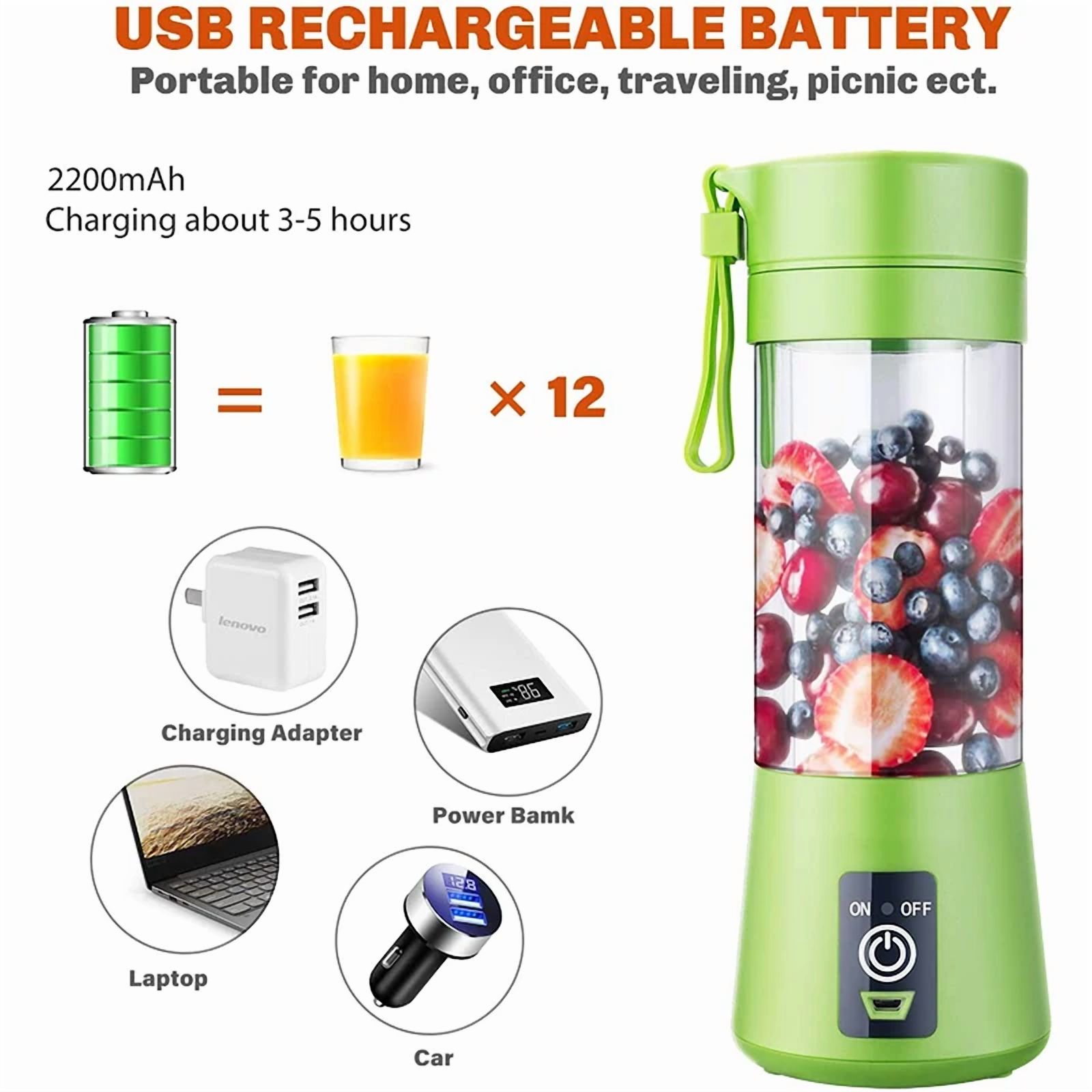Portable Blender USB Mixer Electric Juicer Machine Smoothie Blender Mini Food Processor Personal Lemon Squeezer Orange Juicer