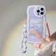 thumbnail image 2 of Compatible con iPhone 13 Pro Funda con diseño de patrón floral de flor morada linda Estética Mujeres Adolescentes Niñas Funda protectora de lente de flor para iPhone 13, 2 of 5