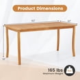 thumbnail image 3 of Gymax 63'' Outdoor Dining Table w/ Umbrella Hole Slatted Tabletop for Backyard, 3 of 10