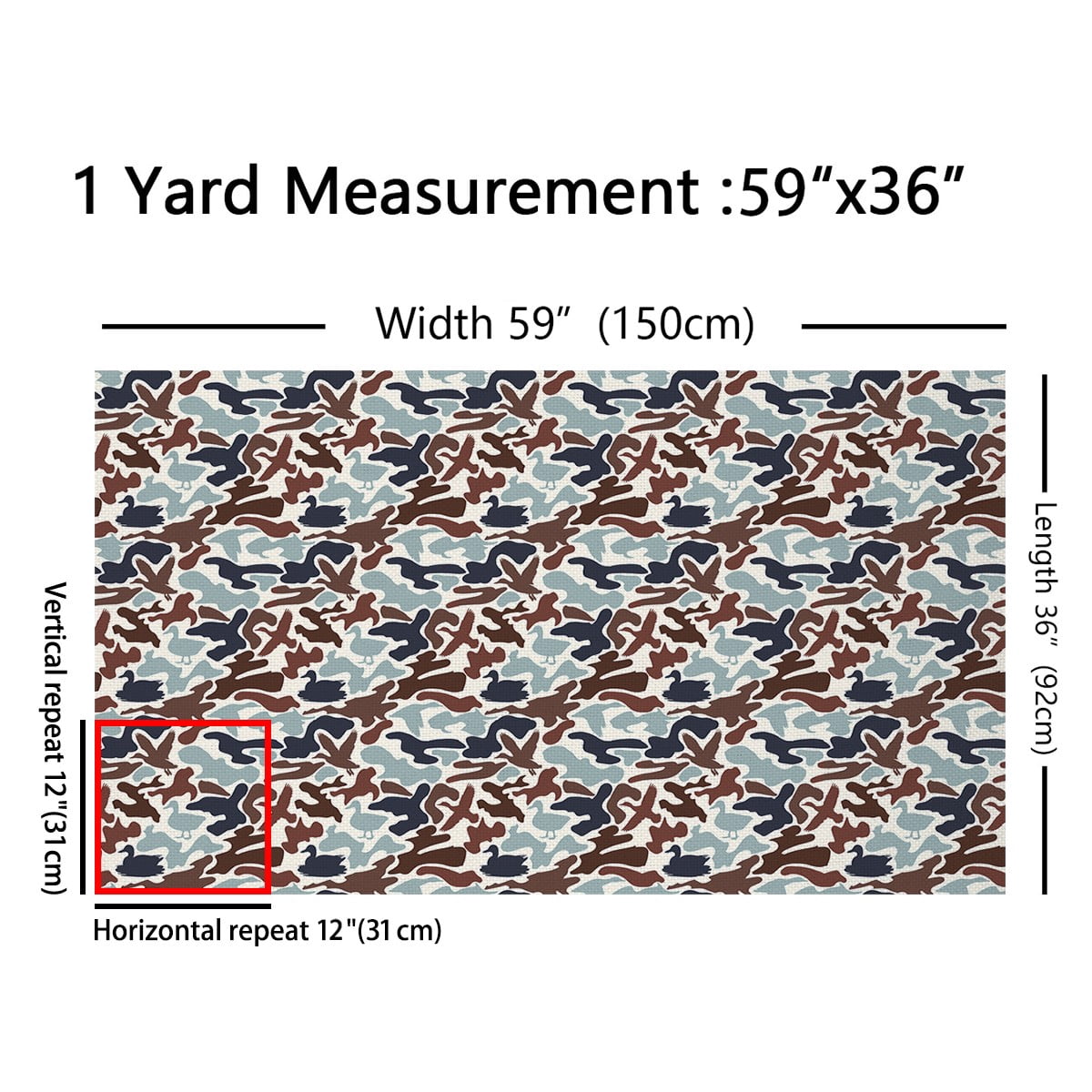 Manfei Abstract Camouflage Fabric by the Yard (3 Yards), Modern Geometric Decorative Fabric by the Yard, Camo Theme DIY Fabric, Brown Gray Beige