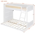 thumbnail image 2 of HICOMILA Twin over Full Bunk Bed with Side Shelves, LED Light, Solid Wood Frame, White, Loft Bed with Storage, No Box Spring Needed, for Bedroom Guest Room, 2 of 7