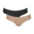 thumbnail image 1 of Sloggi Tanga Mujer, pack de 2 - Zero Microfibre 2.0 Hipstring, microfibra, color sólido Negro/Nude M (Medium), 1 of 7