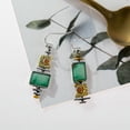 thumbnail image 5 of Namzi Retro New Unique Design Style Dangle Drop Earrings for Women Ethnic Bohemian Vintage Jewelry （Green）, 5 of 5