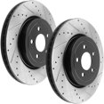 thumbnail image 3 of JADODE Brake Rotors Front 345mm Drilled & Slotted Brake Rotor & Brake Pad Kits Replacement for Chrysler 300, Dodge Challenger Charger Magnum Fits select: 2005-2006 CHRYSLER 300C TOURING, 3 of 6
