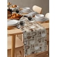 thumbnail image 6 of Table Runner Dresser Scarves 70 Inch Long, Steaming Aromatic Coffee Drinks Linen Dining Table Runners Cocoa Bean and Quote on Khaki Tabletop Scarf for Wedding Holiday Party Kitchen, 6 of 7