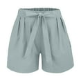 thumbnail image 2 of Jxximdong Cargo Shorts for Women, Linen Wide Leg Pants Casual Loose High Waist Beach Haren Pants Pockets, Gray Women's Casual Shorts, 2 of 8