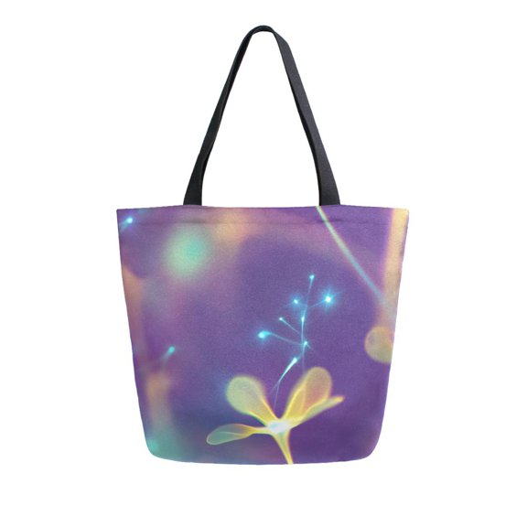 Durable Canvas Tote Bag with Zip Pocket Bags for Woman Shoulder Versatile Carryall for Everyday Use A Close-up Of Glowing Shapes