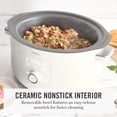 thumbnail image 3 of Martha Stewart 8 QT Slow Cooker, Programmable with Timer, 3 Heat Settings, Nonstick Ceramic, Linen Cream, 3 of 15